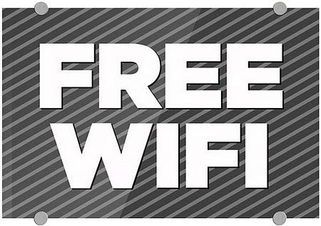 Cgsignlab | Wifi בחינם -stripes אפור סימן אקרילי פרימיום | 18 x12
